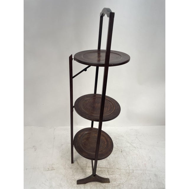 Brown Vintage Foldable Wooden Flower Stand, 1930s For Sale - Image 8 of 14