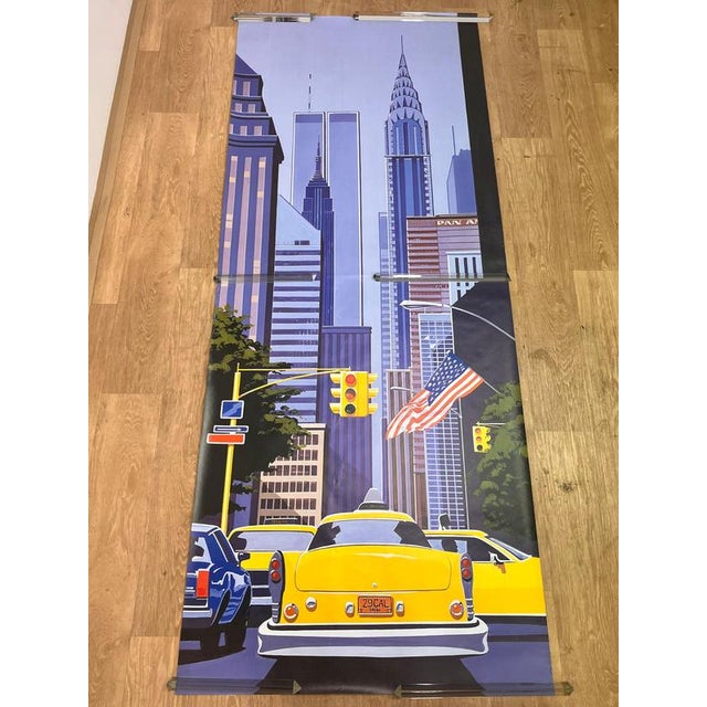 Mid-Century World Trade Center New York Poster from Paul Simmons, 1980s For Sale - Image 3 of 8