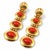 Mid 20th Century Vintage 18k Yellow Gold 3-Station Cabochon Coral Shell Dangle Drop Earrings, Pair For Sale - Image 5 of 5
