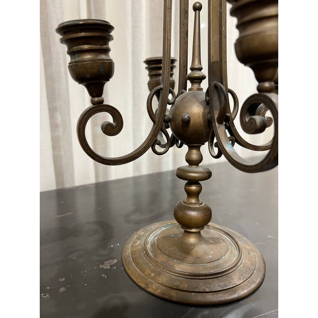 F. Barbedienne Foundry 19th Century French Bronze Candelabra by F. Barbedienne & Cie — Gothic Revival, Signed For Sale - Image 4 of 9
