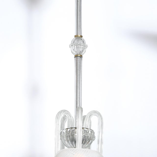 Mid-Century Modern Mid-Century Hand-Blown Murano Glass 5-Arm Chandelier by Barovier & Toso For Sale - Image 3 of 18