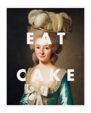 Eat Cake by Lara Fowler in White Framed Paper, Small Art Print