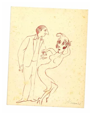 Mino Maccari, The Couple, Ink Drawing, 1930s