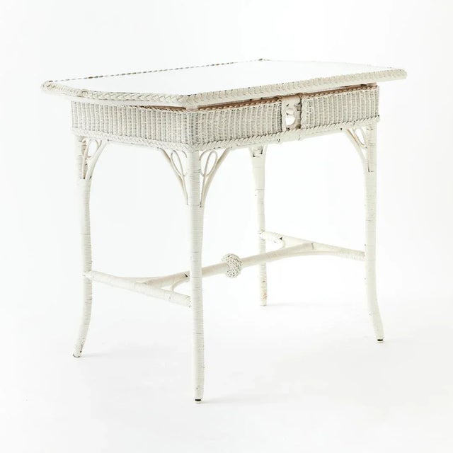 Victorian 1920s Vintage Wicker Table For Sale - Image 3 of 7