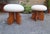 Modern Poufs in Light Wood and White Dedar Boucle Fabric from Artigianato Italiano, Set of 2, in Flawless conditions....