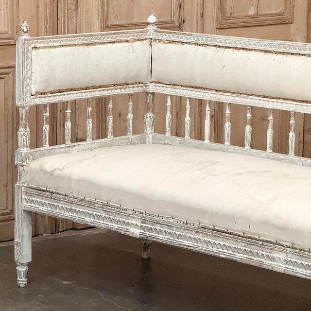 18th Century Swedish Gustavian Period Neoclassical Bench For Sale - Image 11 of 17