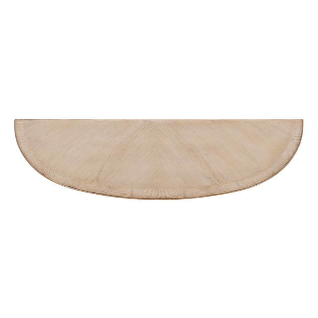 Wood Astor 54"W Demilune Console Table, Antique Beige For Sale - Image 7 of 8
