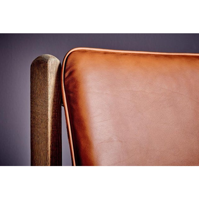 Brown Oak and Aniline Leather Lounge Chair, Germany, 1940s For Sale - Image 8 of 14