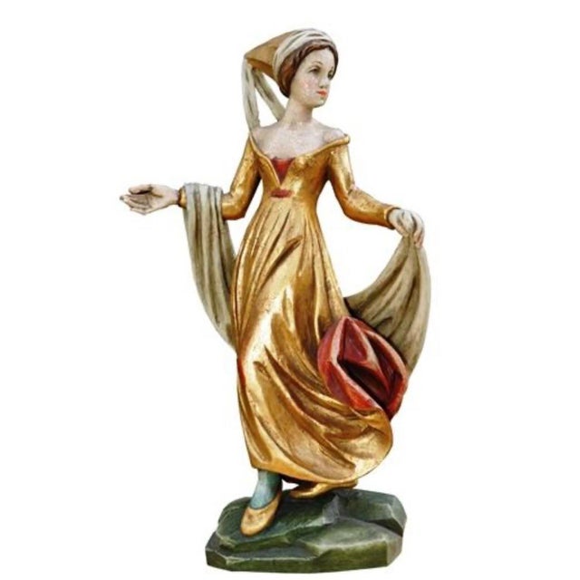 Set of 6 1970s Morisken Dancers, Munich Hand-Carved Wood Figures, Signed Virgil Oberpacher For Sale - Image 9 of 13