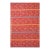 Outstanding Red Background Color With Yellow-Blue Stripe Geometric Design Antique European Swedish Flat-Weave For Sale