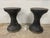 Pair of Vintage North Carolina Estate Blackened Cast Stone Garden Stools For Sale - Image 11 of 11