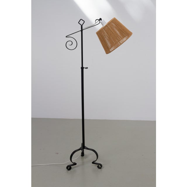 Swedish Forged Iron Tripod Floor Lamp, 1940s For Sale - Image 15 of 17