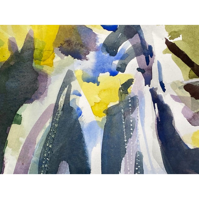 Late 20th Century Forest Landscape with Waterfall Watercolor Painting by Sanford Brooks For Sale - Image 4 of 8
