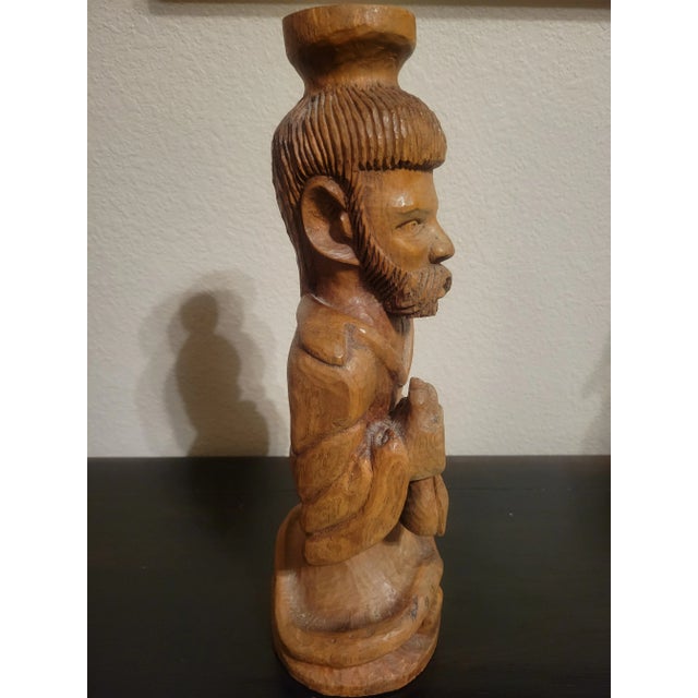 Mid 20th Century Mid 20th Century Folk Art Carved Wood Figure For Sale - Image 5 of 9