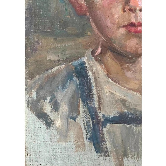1960s Soviet Children Portraits Oil Painting Original Ukrainian Artist Sokolovsky g.s.39-25 1960s For Sale - Image 5 of 6