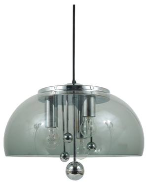 Mid-Century Space Age Globe Pendant Lamp with Chromed Spheres, Germany, 1970s