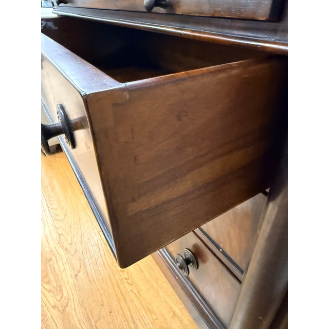 Lillian August Bachelors Three Drawer Chest Mahogany With Secretary Pullout Table Feature For Sale - Image 4 of 6