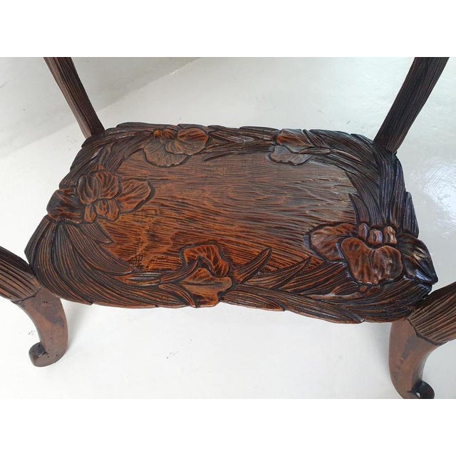 Japanese Art Nouveau Hand-Carved Kamakura Bori Side Table, 1900s For Sale - Image 6 of 12