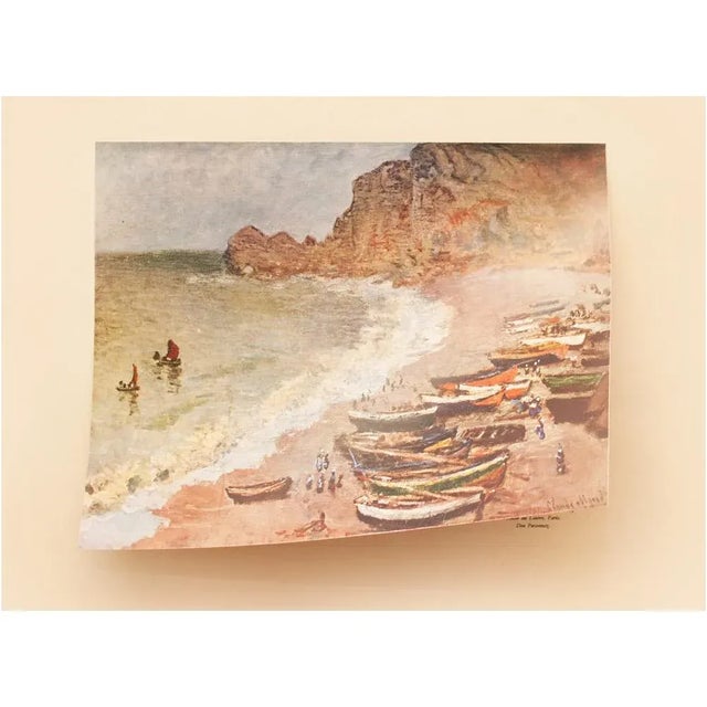 Monet 1940s After Claude Monet "The Villers Beach", First Edition Parisian Full-Color Print For Sale - Image 4 of 8