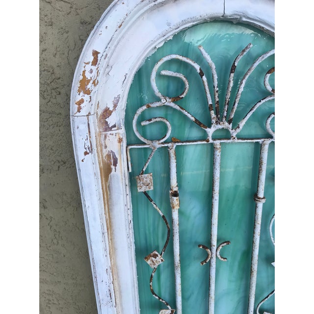 Antique Wood Window Pane With Metal And Teal Quarts Back Chairish