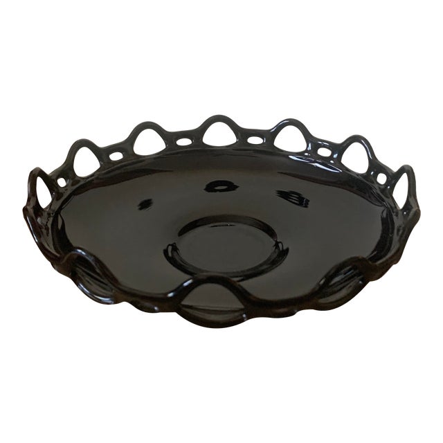 Mid 20th Century Art Deco Black Amethyst Glass Centerpiece Bowl Chairish