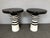 2020s Contemporary Pair of Black and White Ceramic Stripe Side Tables. Italy For Sale - Image 5 of 12