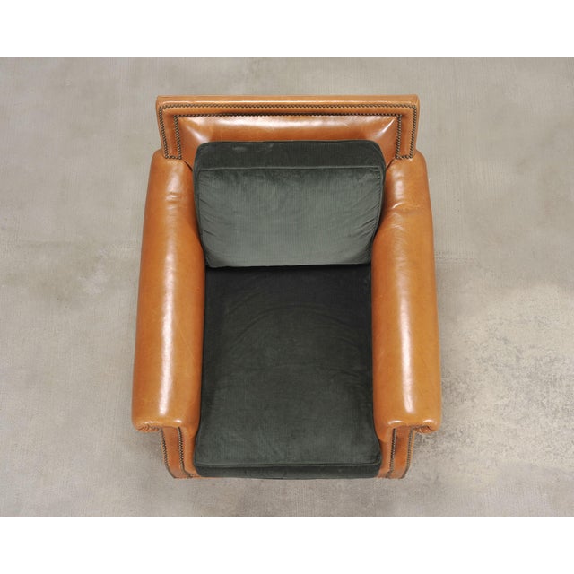 2000 - 2009 Ralph Lauren Italian Aran Isles Leather Mahogany Club Chair For Sale - Image 5 of 18
