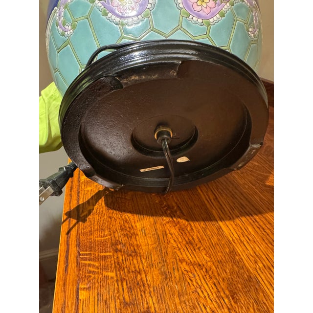 Blue Famille Rose Ginger Jar Asian Lamp For Sale In Boston - Image 6 of 7