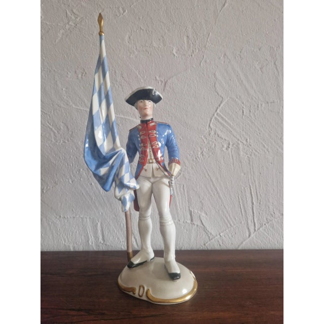 Porcelain Bavarian Ensign Figure by Hanns Goebl for Nymphenburg, 1930s For Sale - Image 10 of 10