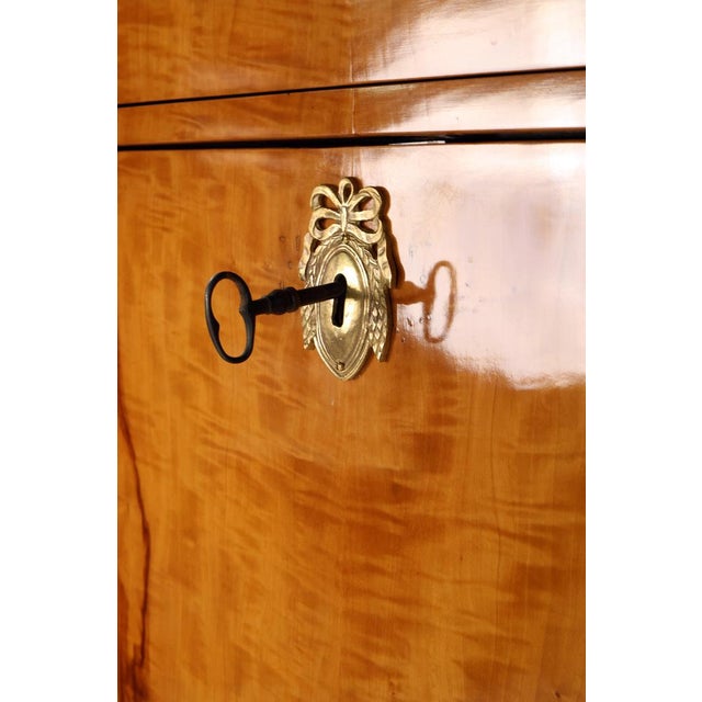 Biedermeier Secretaire in Apple Wood, 1820 For Sale - Image 8 of 12