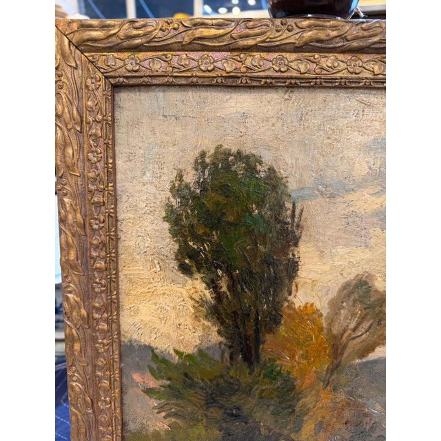 Textile Antique Oil Painting 'Mountain Road' For Sale - Image 7 of 8