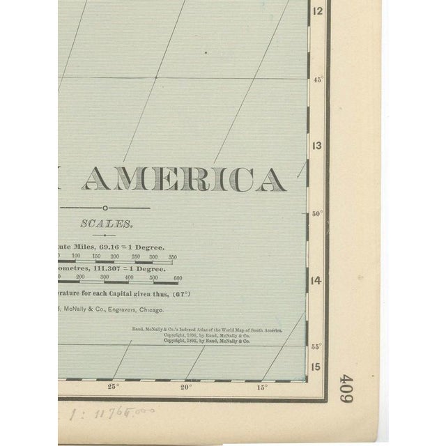 Antique Map of South America with Amazon Basin by Ran McNally, 1899 For Sale - Image 9 of 12