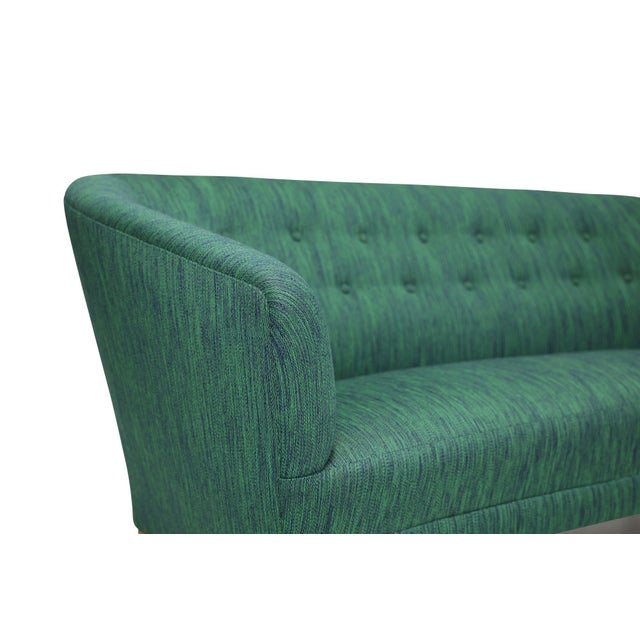 Textile Attributed to Ludvig Pontoppidan Danish Cabinetmaker Wool Sofa, Circa 1940 For Sale - Image 7 of 13
