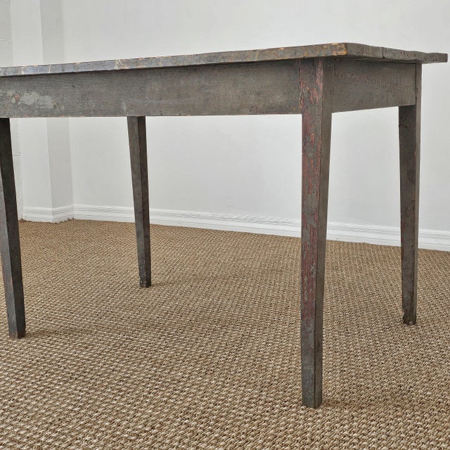 Antique Primitive Painted Pine Farm Table - Circa 1870 For Sale In Orlando - Image 6 of 13