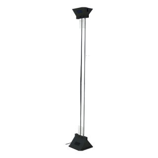 Italian Postmodern Acrylic and Steel Uplighter Floor Lamp, 1980s For Sale