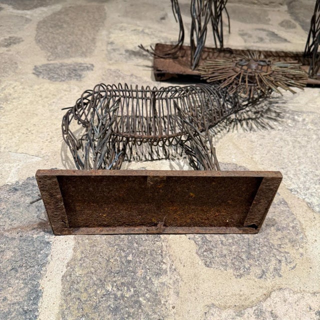 Metal Mid-Century Patinated Iron Lion Sculptures by Curtis Jeré, Usa For Sale - Image 7 of 10