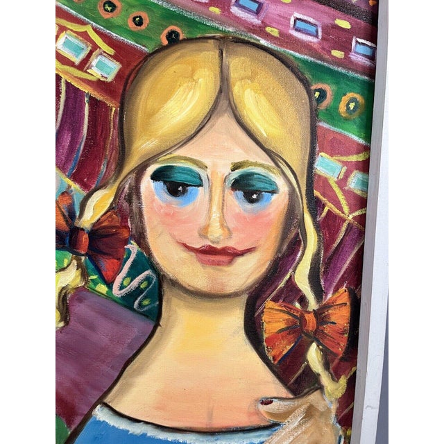Vintage Painting Abstract /Expressionism Alice in Wonderland Style Signed Cho Measures 24x36 Great colors! Solid condition...