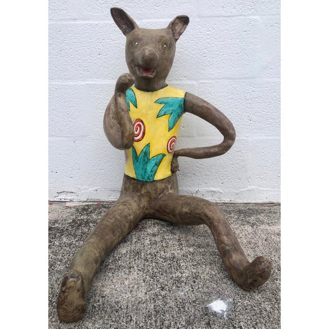 Large Vintage Paper Mache Wolf For Sale - Image 9 of 9