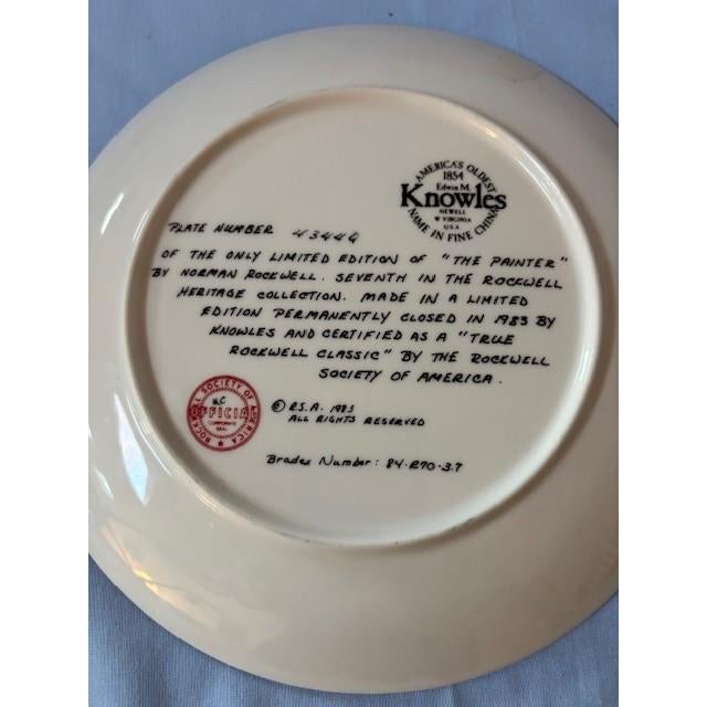American 1970s 3 Norman Rockwell's Decorative Plates: Marriage License, Painter, Add Two Cups and a Measure of Love: For Sale - Image 3 of 7