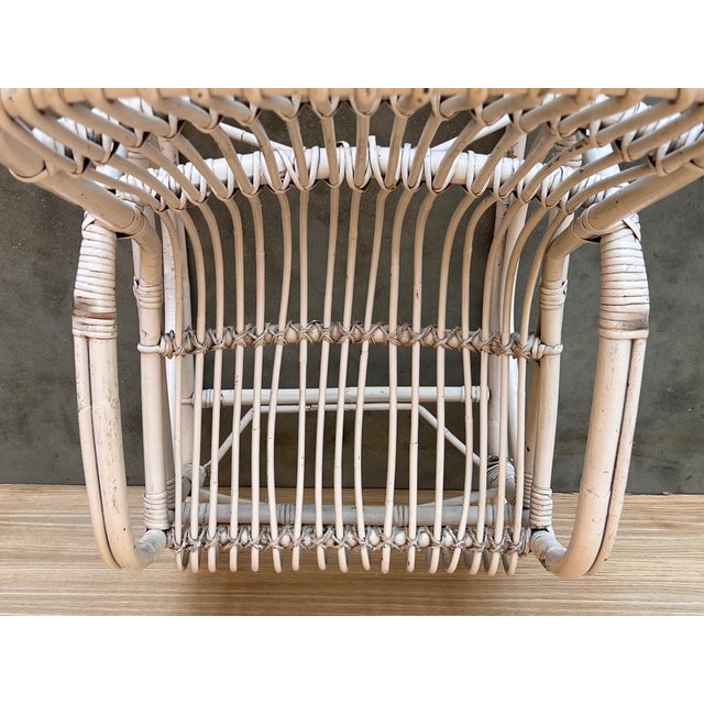 Midcentury White Bamboo Rocking Chairs in the Style of Franco Albini, Italy For Sale - Image 14 of 18