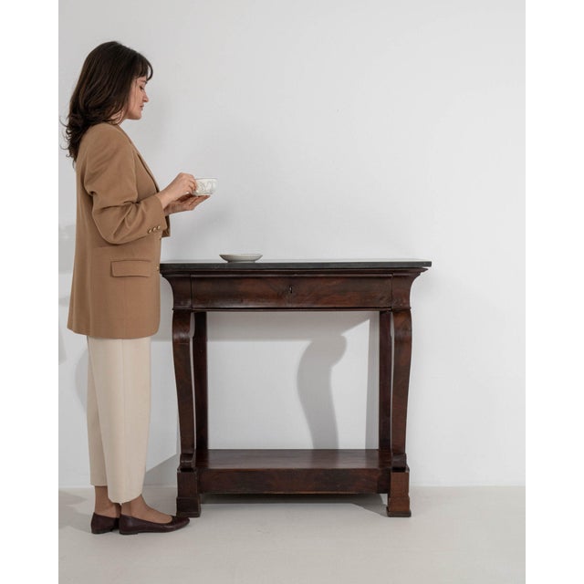 19th Century France Brown Wood Console Table For Sale In Greensboro - Image 6 of 11