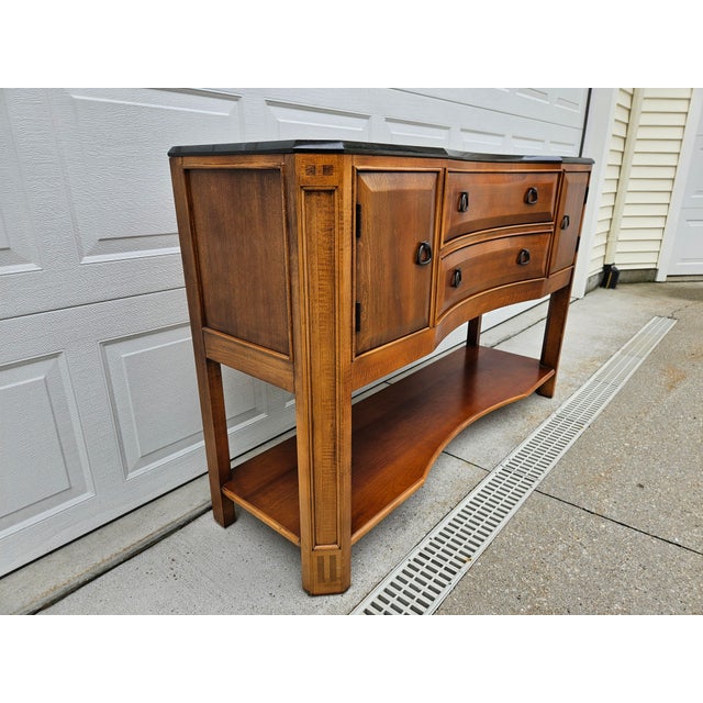 Modern Arts and Craft Style Cherry and Granite Top Sideboard Buffet For Sale - Image 10 of 13