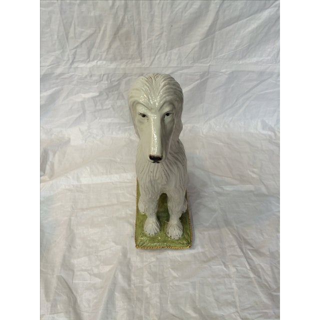 Italian Ceramic Afghan Hound Statue Chairish