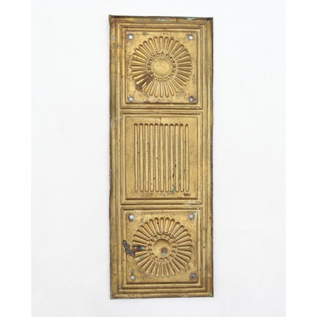 Traditional Aesthetic 8 In. Pressed Brass Door Push Plate For Sale - Image 3 of 3