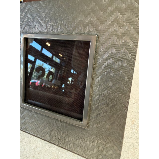 Vintage Silver-Tone Textured Picture Frame For Sale In Los Angeles - Image 6 of 7
