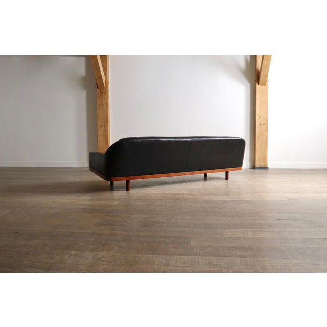 Model 2010 Sofa in Black Leather by Arne Halvorsen, Norway, 1960s For Sale - Image 9 of 11