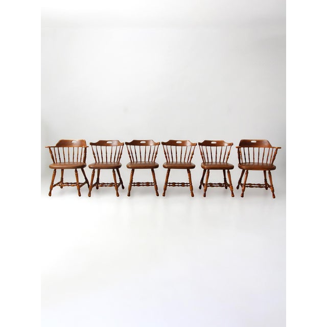 Mid-Century Modern Mid-Century Dinaire Windsor Dining Chairs Set 6 For Sale - Image 3 of 18