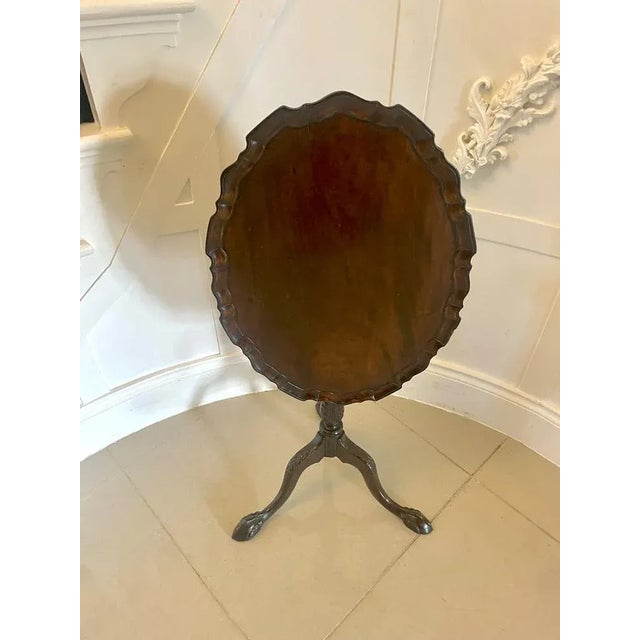 Wood Antique Victorian Carved Mahogany Lamp Table, 1870 For Sale - Image 7 of 13