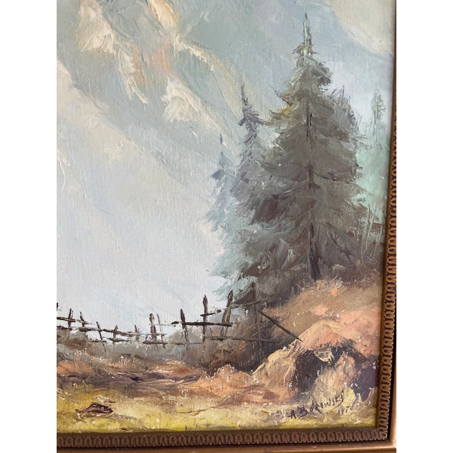 1970s Impressionist Mountain Landscape Oil Painting, Framed For Sale - Image 4 of 7