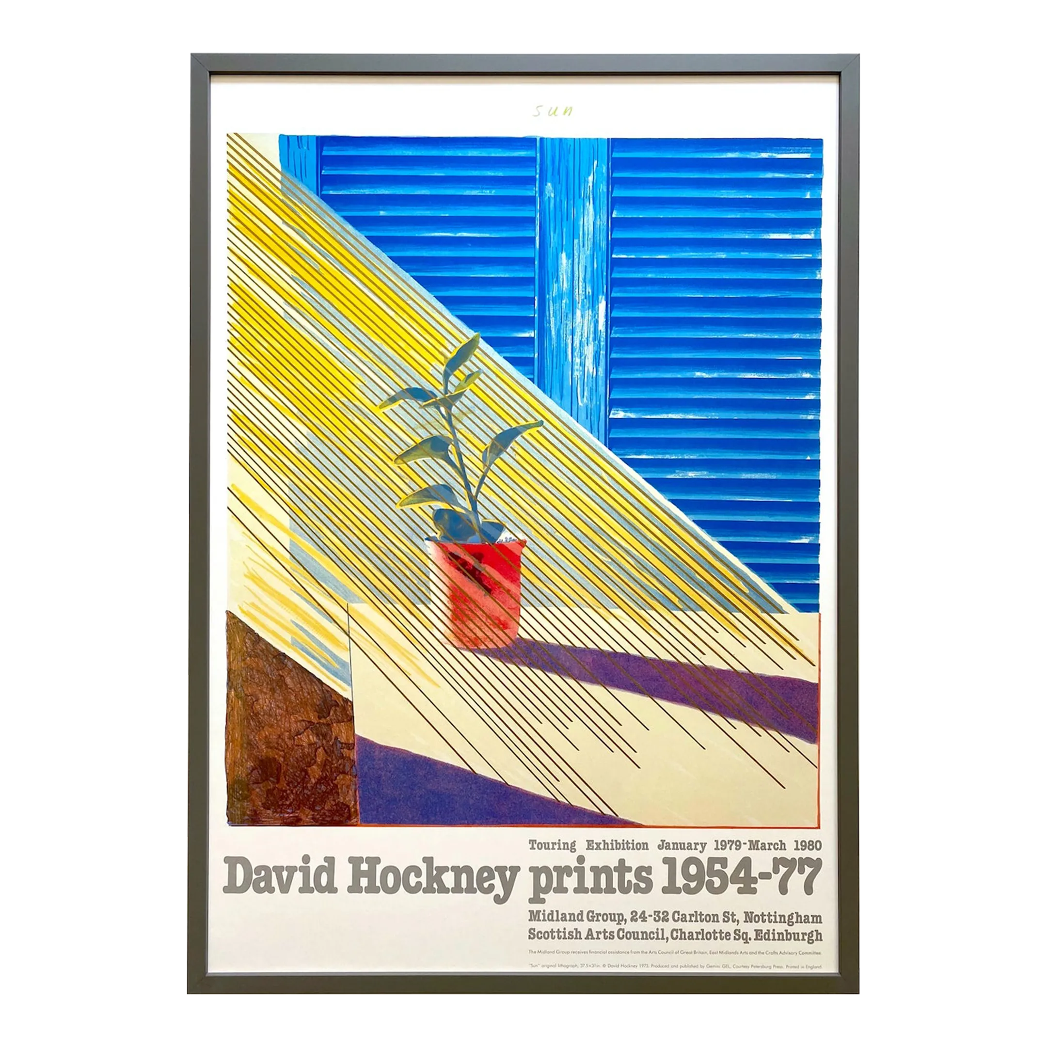 David Hockney Vintage 1979 Lithograph Print Framed Large